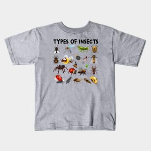 Types Of Insects Bug Identification Science Kids T-Shirt